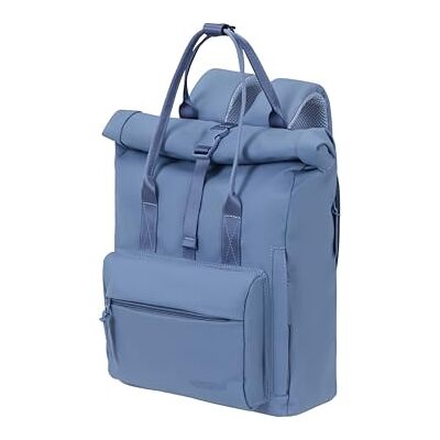 American Tourister Urban Groove UG16 Mono Damen Rucksack, Wasserabweisend, Freizeitrucksack für Alltag mit verstecktem Rückenfach, 17 L, Storm Blau American Tourister Urban Groove UG16 Mono Damen Rucksack, Wasserabweisend, Freizeitrucksack für Alltag mit verstecktem Rückenfach, 17 L, Storm Blau