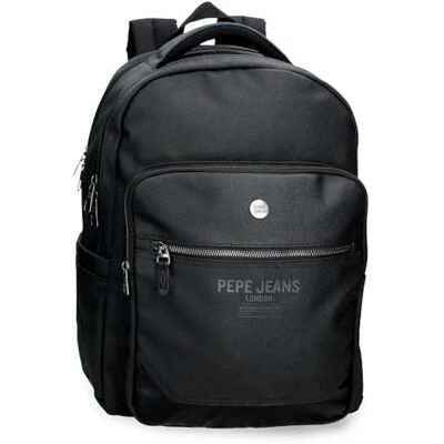 Pepe Jeans Berwick Adaptiver Laptop-Rucksack mit zwei Fächern 15.6 inches Schwarz 31x44x15 cm PU und Polyester 20.46L von Joumma Bags Pepe Jeans Berwick Adaptiver Laptop-Rucksack mit zwei Fächern 15.6 inches Schwarz 31x44x15 cm PU und Polyester 20.46L von Joumma Bags