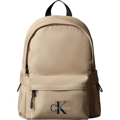 Calvin Kinder Unisex Rucksack Solid Monologo mit Außentasche, Beige (Humus), Einheitsgröße Calvin Kinder Unisex Rucksack Solid Monologo mit Außentasche, Beige (Humus), Einheitsgröße