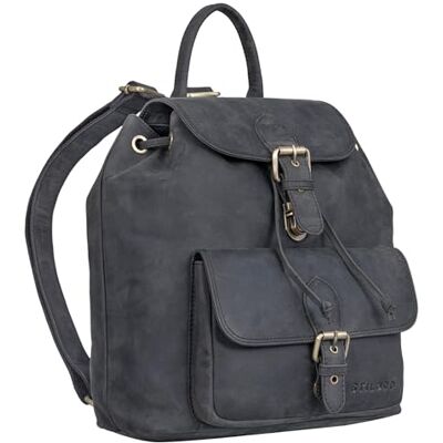 STILORD Damen-Rucksack aus Leder grau Cityrucksack 13 Zoll Vintage Backpack Frauen-Rucksack für Arbeit, Reisen, Shopping & mehr Destiny STILORD Damen-Rucksack aus Leder grau Cityrucksack 13 Zoll Vintage Backpack Frauen-Rucksack für Arbeit, Reisen, Shopping & mehr Destiny