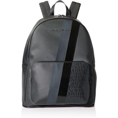 Armani Exchange Men's Dylan, Essential, Two Stripes Metal Logo Backpack,Black,One size Armani Exchange Men's Dylan, Essential, Two Stripes Metal Logo Backpack,Black,One size