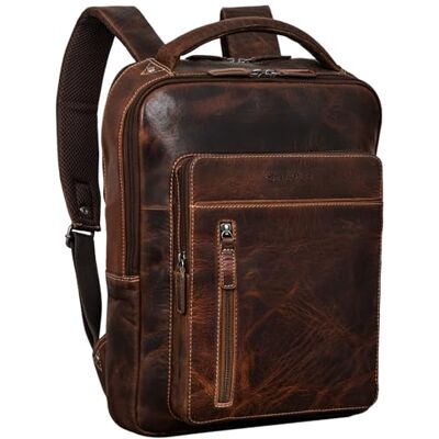 STILORD Tory Leder Rucksack Groß Herren Damen Business Vintage Rucksack Laptoprucksack 13-14 Zoll Handgepäck Reiserucksack Travel Backpack Echtleder Farbe:luino braun STILORD Tory Leder Rucksack Groß Herren Damen Business Vintage Rucksack Laptoprucksack 13-14 Zoll Handgepäck Reiserucksack Travel Backpack Echtleder Farbe:luino braun