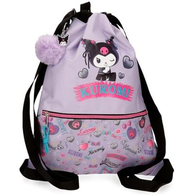 Pepe Jeans Kuromi Sanrio Retropop Turnbeutel-Rucksack mit Reißverschluss Lila 35x46x1 cm Polyester 1,6L Pepe Jeans Kuromi Sanrio Retropop Turnbeutel-Rucksack mit Reißverschluss Lila 35x46x1 cm Polyester 1,6L