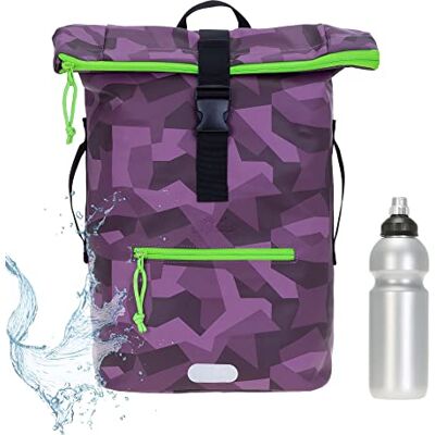 Elephant Rucksack Time Bag Roll-Top A4 Plane 12824 Cyber Camo Lila +Flasche Damen Herren Kurierrucksack Roll-Top Fahrradrucksack Sport Fitness 23 Liter Freizeit Brustgurt Fahrrad Kurier Laptopfach Elephant Rucksack Time Bag Roll-Top A4 Plane 12824 Cyber Camo Lila +Flasche Damen Herren Kurierrucksack Roll-Top Fahrradrucksack Sport Fitness 23 Liter Freizeit Brustgurt Fahrrad Kurier Laptopfach