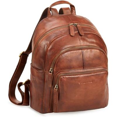 STILORD Bea Leder-Rucksack Damen Echtleder Elegant Edler Tagesrucksack Frauen mittelgroß Geräumiger Vintage Cityrucksack Frauen Backpack Daypack aus echtem Leder Farbe:Brandy Cognac STILORD Bea Leder-Rucksack Damen Echtleder Elegant Edler Tagesrucksack Frauen mittelgroß Geräumiger Vintage Cityrucksack Frauen Backpack Daypack aus echtem Leder Farbe:Brandy Cognac
