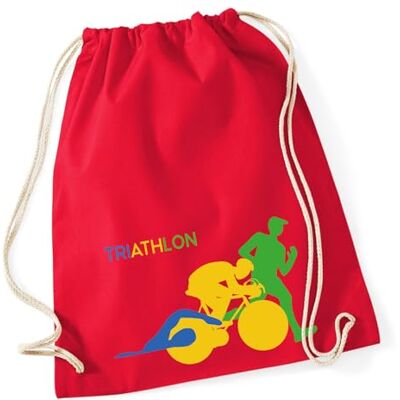 Huuraa Turnbeutel Triathlon Schwimmen, Radfahren und Laufen Geschenk Sportbeutel 12 Liter Classic Red Baumwolle Roter Rucksack Geschenkidee Unisex Beutel mit Kordelzug Baumwollbeutel Huuraa Turnbeutel Triathlon Schwimmen, Radfahren und Laufen Geschenk Sportbeutel 12 Liter Classic Red Baumwolle Roter Rucksack Geschenkidee Unisex Beutel mit Kordelzug Baumwollbeutel