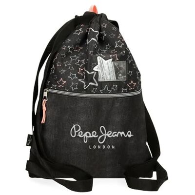 Pepe Jeans Cintia Laptop-Rucksack, verschiedene Größen, Schwarz und Pink, Polyester und PU Pepe Jeans Cintia Laptop-Rucksack, verschiedene Größen, Schwarz und Pink, Polyester und PU
