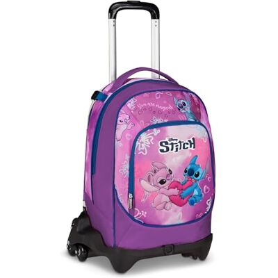 Seven Stitch Trolley Jack, 3 Verwendungszwecke, abnehmbarer Rucksack, Doppelfach, versenkbare Schultergurte, elastischer Flaschenhalter, Schule und Freizeit, Mädchen und Mädchen, Violett Seven Stitch Trolley Jack, 3 Verwendungszwecke, abnehmbarer Rucksack, Doppelfach, versenkbare Schultergurte, elastischer Flaschenhalter, Schule und Freizeit, Mädchen und Mädchen, Violett