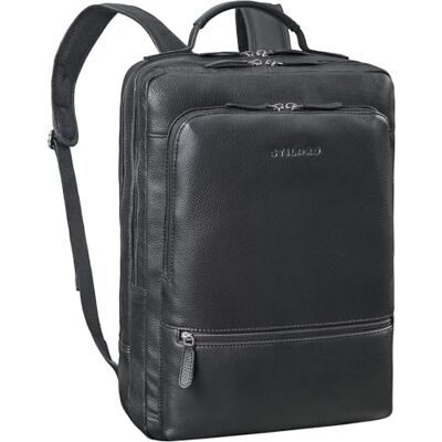 STILORD 'Christian' XL Business-Rucksack Herren & Damen Leder Laptoprucksack 15-17,3 Zoll Wasserdicht Lederrucksack Groß Tagesrucksack Vintage Arbeitsrucksack Echtleder, Farbe:obsidian schwarz STILORD 'Christian' XL Business-Rucksack Herren & Damen Leder Laptoprucksack 15-17,3 Zoll Wasserdicht Lederrucksack Groß Tagesrucksack Vintage Arbeitsrucksack Echtleder, Farbe:obsidian schwarz