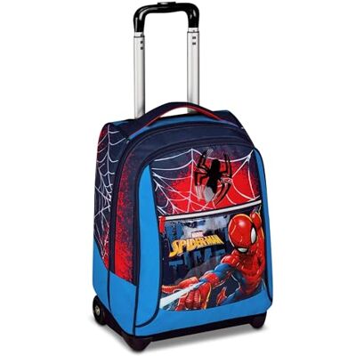 Seven Spiderman Big Trolley für die Schule, Blau, 2 in 1, Doppelzweck, Trolley und Rucksack, Grundschule, Kinder, blau, Blu, Casual Seven Spiderman Big Trolley für die Schule, Blau, 2 in 1, Doppelzweck, Trolley und Rucksack, Grundschule, Kinder, blau, Blu, Casual
