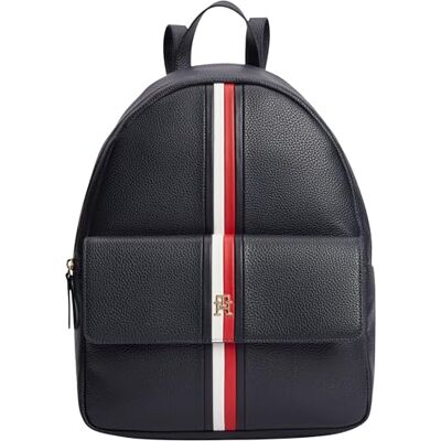 Tommy Hilfiger Damen Rucksack mit Außentasche, Blau (Space Blue), Einheitsgröße Tommy Hilfiger Damen Rucksack mit Außentasche, Blau (Space Blue), Einheitsgröße