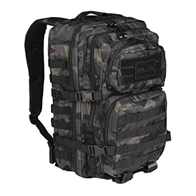 Mil-Tec US Assault Pack Tagesrucksack (36L) • Taktischer Militär Rucksack mit MOLLE-System • Kompakter Bundeswehr Rucksack, Wanderrucksack, Reiserucksack für Outdoor, Camping & Einsatz • Dark Camo, L Mil-Tec US Assault Pack Tagesrucksack (36L) • Taktischer Militär Rucksack mit MOLLE-System • Kompakter Bundeswehr Rucksack, Wanderrucksack, Reiserucksack für Outdoor, Camping & Einsatz • Dark Camo, L