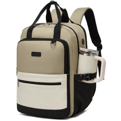 KONO Rucksack Damen, 15,6 Zoll Laptop Schulrucksack mit Flaschenfach mit Laptopfach, Travel Backpack Women Elegant für Uni, Arbeitstasche Lehrertasche Tagesrucksäcke Daypack Reiserucksack KONO Rucksack Damen, 15,6 Zoll Laptop Schulrucksack mit Flaschenfach mit Laptopfach, Travel Backpack Women Elegant für Uni, Arbeitstasche Lehrertasche Tagesrucksäcke Daypack Reiserucksack