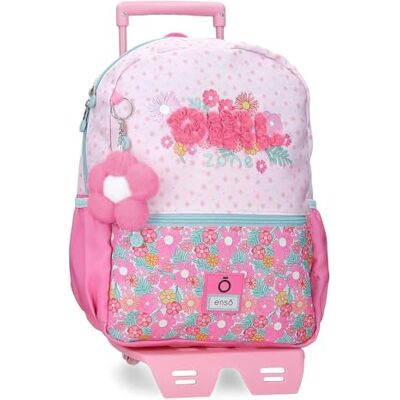 Enso Girl Zone Kinder‑Rucksack, Schulrucksack aus Polyester, doppelte Rollen mit multidirektionaler Drehung, vielseitig einsetzbar, rosa Enso Girl Zone Kinder‑Rucksack, Schulrucksack aus Polyester, doppelte Rollen mit multidirektionaler Drehung, vielseitig einsetzbar, rosa