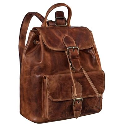 STILORD Damen-Rucksack aus Leder Cognac Cityrucksack 13 Zoll Vintage Backpack Frauen-Rucksack für Arbeit, Reisen, Shopping & mehr Destiny STILORD Damen-Rucksack aus Leder Cognac Cityrucksack 13 Zoll Vintage Backpack Frauen-Rucksack für Arbeit, Reisen, Shopping & mehr Destiny