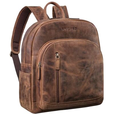 STILORD Bente Handlicher Rucksack Damen Leder Cityrucksack Vintage Lederrucksack schicker Damenrucksack Echtleder Tagesrucksack Farbe:Sepia braun STILORD Bente Handlicher Rucksack Damen Leder Cityrucksack Vintage Lederrucksack schicker Damenrucksack Echtleder Tagesrucksack Farbe:Sepia braun