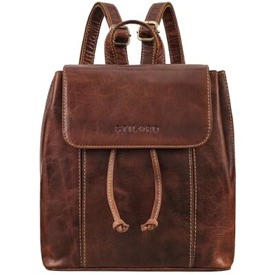 STILORD Beatrix Rucksack Damen Klein Leder Rucksäcke Elegant Cityrucksack Vintage Backpack Frauen Umhängetasche Casual Daypack Echtleder Farbe:Cannes braun STILORD Beatrix Rucksack Damen Klein Leder Rucksäcke Elegant Cityrucksack Vintage Backpack Frauen Umhängetasche Casual Daypack Echtleder Farbe:Cannes braun
