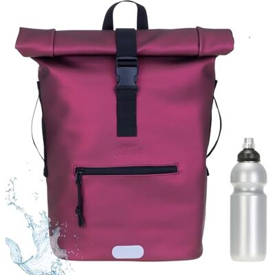Elephant Rucksack Time Bag Roll-Top A4 Plane 13074 Red Metallic + Flasche Damen Herren Kurierrucksack Roll-Top Fahrradrucksack Sport Fitness 23 Liter Freizeit Brustgurt Fahrrad Kurier Laptopfach Elephant Rucksack Time Bag Roll-Top A4 Plane 13074 Red Metallic + Flasche Damen Herren Kurierrucksack Roll-Top Fahrradrucksack Sport Fitness 23 Liter Freizeit Brustgurt Fahrrad Kurier Laptopfach