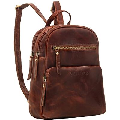 STILORD Fabienne Kleiner Vintage Damen Rucksack Echtleder Cognac mit vielen Fächern und Diebstahlsicher ideal als Tagesrucksack Daypack Freizeitrucksack und Cityrucksack STILORD Fabienne Kleiner Vintage Damen Rucksack Echtleder Cognac mit vielen Fächern und Diebstahlsicher ideal als Tagesrucksack Daypack Freizeitrucksack und Cityrucksack
