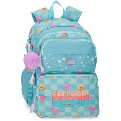 MOVOM Freedom Zwei-Fächer Schulrucksack Blau 32x45x19 cm Polyester 27,36L MOVOM Freedom Zwei-Fächer Schulrucksack Blau 32x45x19 cm Polyester 27,36L