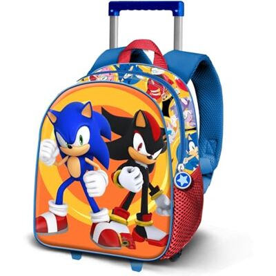 KARACTERMANIA Sonic The Hedgehog Shadow-Kleiner 3D Rucksack mit Rädern, Mehrfarbig, 26 x 34 cm, Kapazität 7 L KARACTERMANIA Sonic The Hedgehog Shadow-Kleiner 3D Rucksack mit Rädern, Mehrfarbig, 26 x 34 cm, Kapazität 7 L