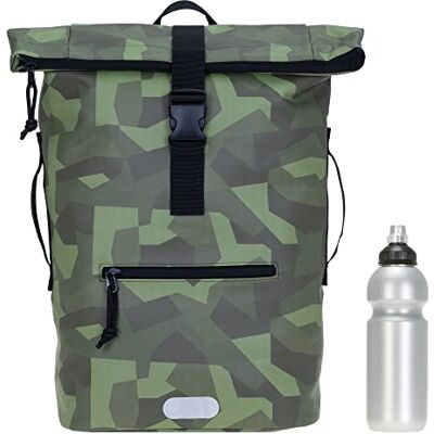 Elephant Rucksack Time Bag A4 Plane 12824 Cyber Camo Oliv +Flasche Damen Herren Kurierrucksack Roll-Top Fahrradrucksack Sport Fitness 23 Liter Freizeit Brustgurt Fahrrad Kurier Laptopfach Elephant Rucksack Time Bag A4 Plane 12824 Cyber Camo Oliv +Flasche Damen Herren Kurierrucksack Roll-Top Fahrradrucksack Sport Fitness 23 Liter Freizeit Brustgurt Fahrrad Kurier Laptopfach