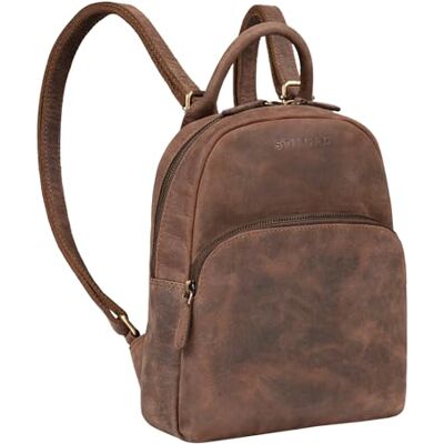 STILORD Ruby Daypack Damen Leder Rucksack Kleiner Lederrucksack Vintage Rucksackhandtasche Cityrucksack für Ausgehen Shopping Tagesrucksack S Echtleder Farbe:Veleta braun STILORD Ruby Daypack Damen Leder Rucksack Kleiner Lederrucksack Vintage Rucksackhandtasche Cityrucksack für Ausgehen Shopping Tagesrucksack S Echtleder Farbe:Veleta braun