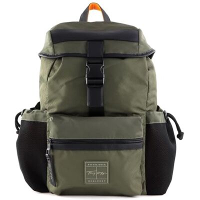 Tommy Hilfiger TH Signature Flap Backpack Army Green Flag Monogram Tommy Hilfiger TH Signature Flap Backpack Army Green Flag Monogram