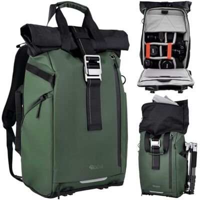 Rollei Fotoliner Ocean Rolltop Kamerarucksack Wasserdicht Fotorucksack Groß Kamera Rucksack mit Laptopfach Stativhalter für DSLR SLR Kameras Grün 20L Kamerarucksack-Fotorucksack-Kamera-Rucksack Rollei Fotoliner Ocean Rolltop Kamerarucksack Wasserdicht Fotorucksack Groß Kamera Rucksack mit Laptopfach Stativhalter für DSLR SLR Kameras Grün 20L Kamerarucksack-Fotorucksack-Kamera-Rucksack