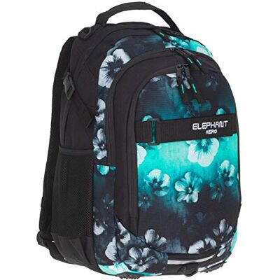 Elephant Schulrucksack HERO SIGNATURE Rucksack (Flower Türkis 12805) Mädchen Jungen Schule Schultasche Brustgurt Laptopfach Bodennoppen Organizerfach großes Hauptfach Verlauf Schwarz Elephant Schulrucksack HERO SIGNATURE Rucksack (Flower Türkis 12805) Mädchen Jungen Schule Schultasche Brustgurt Laptopfach Bodennoppen Organizerfach großes Hauptfach Verlauf Schwarz