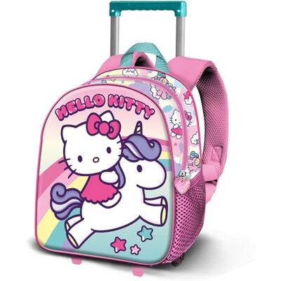 KARACTERMANIA Hello Kitty Unicorn-Kleiner 3D Rucksack mit Rädern, Rosa, 26 x 34 cm, Kapazität 7 L KARACTERMANIA Hello Kitty Unicorn-Kleiner 3D Rucksack mit Rädern, Rosa, 26 x 34 cm, Kapazität 7 L