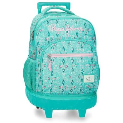 Pepe Jeans Sun Rucksack Compact 2 Rollen Türkisgrün 32x43x21 cm Polyester 29L von Joumma Bags Pepe Jeans Sun Rucksack Compact 2 Rollen Türkisgrün 32x43x21 cm Polyester 29L von Joumma Bags