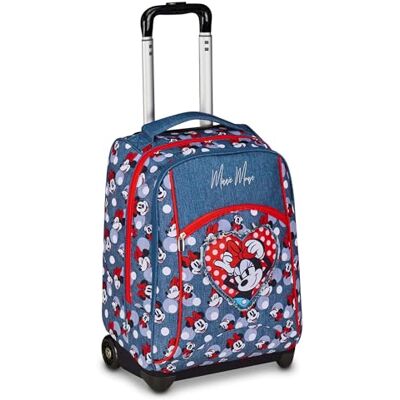 Seven Minnie Big Trolley für die feste Schule, Denimblau, 2 in 1, doppelter Gebrauch, Trolley und Rucksack, Grundschule, Mädchen, Denimblau, Blu Denim, Casual Seven Minnie Big Trolley für die feste Schule, Denimblau, 2 in 1, doppelter Gebrauch, Trolley und Rucksack, Grundschule, Mädchen, Denimblau, Blu Denim, Casual
