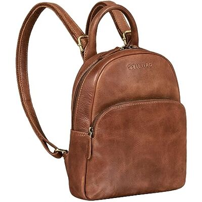 STILORD Ruby Daypack Damen Leder Rucksack Kleiner Lederrucksack Vintage Rucksackhandtasche Cityrucksack für Ausgehen Shopping Tagesrucksack S Echtleder Farbe:Andorra braun STILORD Ruby Daypack Damen Leder Rucksack Kleiner Lederrucksack Vintage Rucksackhandtasche Cityrucksack für Ausgehen Shopping Tagesrucksack S Echtleder Farbe:Andorra braun