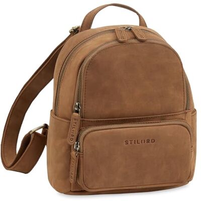 STILORD Sue Rucksack Damen Leder Elegant Kleiner Damenrucksack modern Cityrucksack Daypack Mini Tagesrucksack diebstahlsicher Lederrucksack Frauen Echtleder Farbe:tan-Dunkelbraun STILORD Sue Rucksack Damen Leder Elegant Kleiner Damenrucksack modern Cityrucksack Daypack Mini Tagesrucksack diebstahlsicher Lederrucksack Frauen Echtleder Farbe:tan-Dunkelbraun