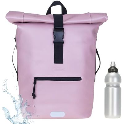 Elephant Rucksack Time Bag Damen A4 Plane 13074 Rosa Metallic + Flasche Mädchen Kurierrucksack Roll-Top Fahrradrucksack Sport Fitness 23 Liter Freizeit Brustgurt Fahrrad Kurier Laptopfach Elephant Rucksack Time Bag Damen A4 Plane 13074 Rosa Metallic + Flasche Mädchen Kurierrucksack Roll-Top Fahrradrucksack Sport Fitness 23 Liter Freizeit Brustgurt Fahrrad Kurier Laptopfach