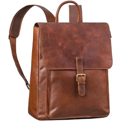 STILORD Debbie Großer Vintage Leder-Rucksack Damen Cityrucksack Echtleder Damenrucksack Elegant Tagesrucksack mit vielen Fächern Arbeitsrucksack mit Laptopfach 15.6 Zoll Farbe:Cognac braun STILORD Debbie Großer Vintage Leder-Rucksack Damen Cityrucksack Echtleder Damenrucksack Elegant Tagesrucksack mit vielen Fächern Arbeitsrucksack mit Laptopfach 15.6 Zoll Farbe:Cognac braun