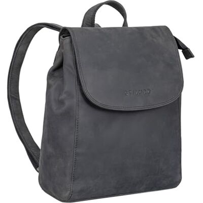 STILORD Hazel Frauen Rucksack Elegant Leder Daypack Kleiner Lederrucksack Vintage Cityrucksack Rucksackhandtasche für 13,3 Zoll MacBook Echtleder Farbe:Carbon grau STILORD Hazel Frauen Rucksack Elegant Leder Daypack Kleiner Lederrucksack Vintage Cityrucksack Rucksackhandtasche für 13,3 Zoll MacBook Echtleder Farbe:Carbon grau