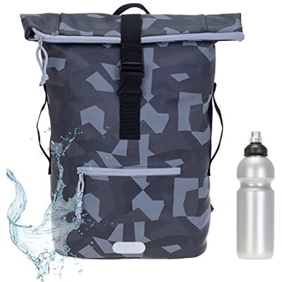 Elephant Rucksack Time Bag A4 Plane 12824 Cyber Camo Schwarz +Flasche Damen Herren Kurierrucksack Roll-Top Fahrradrucksack Sport Fitness 23 Liter Freizeit Brustgurt Fahrrad Kurier Laptopfach Elephant Rucksack Time Bag A4 Plane 12824 Cyber Camo Schwarz +Flasche Damen Herren Kurierrucksack Roll-Top Fahrradrucksack Sport Fitness 23 Liter Freizeit Brustgurt Fahrrad Kurier Laptopfach