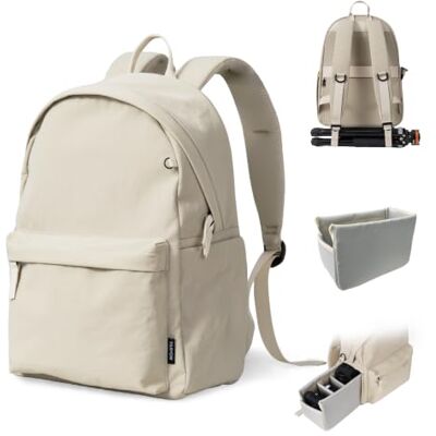 TARION Kamerarucksack Leicht Kamera Rucksack für Spiegelreflexkameras Beige Fotorucksack Schnellzugriff Rucksack Casual Everyday Backpack mit 14 Zoll Laptopfach ONCE LT 15 TARION Kamerarucksack Leicht Kamera Rucksack für Spiegelreflexkameras Beige Fotorucksack Schnellzugriff Rucksack Casual Everyday Backpack mit 14 Zoll Laptopfach ONCE LT 15