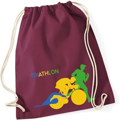 Huuraa Turnbeutel Triathlon Schwimmen, Radfahren und Laufen Geschenk Sportbeutel 12 Liter Burgundy Baumwolle Dunkelroter Rucksack Geschenkidee Unisex Beutel mit Kordelzug Baumwollbeutel Huuraa Turnbeutel Triathlon Schwimmen, Radfahren und Laufen Geschenk Sportbeutel 12 Liter Burgundy Baumwolle Dunkelroter Rucksack Geschenkidee Unisex Beutel mit Kordelzug Baumwollbeutel