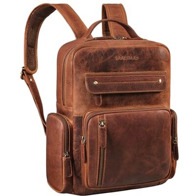 STILORD 'Blaze' Vintage Leder Rucksack Herren Damen Groß Daypack Backpack Tagesrucksack Echtleder viele Fächer für Uni Schule Arbeit Büro Freizeit Reise Handgepäck STILORD 'Blaze' Vintage Leder Rucksack Herren Damen Groß Daypack Backpack Tagesrucksack Echtleder viele Fächer für Uni Schule Arbeit Büro Freizeit Reise Handgepäck