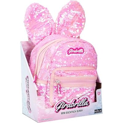 Girabrilla Bunny Backpack Pink Rucksack Kaninchen Rosa mit Pailletten Girabrilla Bunny Backpack Pink Rucksack Kaninchen Rosa mit Pailletten