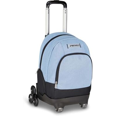 Seven Comby Schultrolley mit 8 Rädern, Made of Stars, grau, Glitzereffekt, 31 l, zerlegbar, Verwendung als Rucksack, Teleskopstange, ausgestattete Tasche, Laptoptasche, Grund- und Mittelschule Seven Comby Schultrolley mit 8 Rädern, Made of Stars, grau, Glitzereffekt, 31 l, zerlegbar, Verwendung als Rucksack, Teleskopstange, ausgestattete Tasche, Laptoptasche, Grund- und Mittelschule