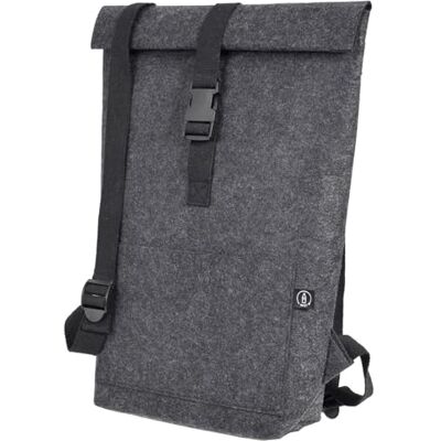 Ocean 46230 Rolltop-Rucksack, Alltagsrucksack aus rPET-Filz, Businessrucksack geeignet für Laptops (17,3 Zoll), Filzrucksack, Schnapp- & Klettverschluss, ca. 39 x 51 x 11 cm, dunkelgrau Ocean 46230 Rolltop-Rucksack, Alltagsrucksack aus rPET-Filz, Businessrucksack geeignet für Laptops (17,3 Zoll), Filzrucksack, Schnapp- & Klettverschluss, ca. 39 x 51 x 11 cm, dunkelgrau