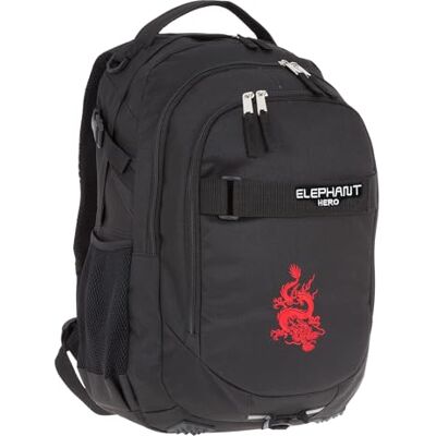 Elephant Schulrucksack HERO SIGNATURE Rucksack (Black Dragon Red 12645) Mädchen Jungen Schule Schultasche Brustgurt Laptopfach Bodennoppen Organizerfach großes Hauptfach schwarz rot Elephant Schulrucksack HERO SIGNATURE Rucksack (Black Dragon Red 12645) Mädchen Jungen Schule Schultasche Brustgurt Laptopfach Bodennoppen Organizerfach großes Hauptfach schwarz rot