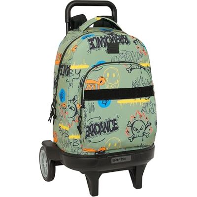 safta GRAFFITI Zone Großer Rucksack mit Rädern, kompakt, abnehmbar, ideal für Kinder verschiedener Altersgruppen, bequem und vielseitig, Qualität und Widerstandsfähigkeit, 33 x 22 x 45 cm safta GRAFFITI Zone Großer Rucksack mit Rädern, kompakt, abnehmbar, ideal für Kinder verschiedener Altersgruppen, bequem und vielseitig, Qualität und Widerstandsfähigkeit, 33 x 22 x 45 cm