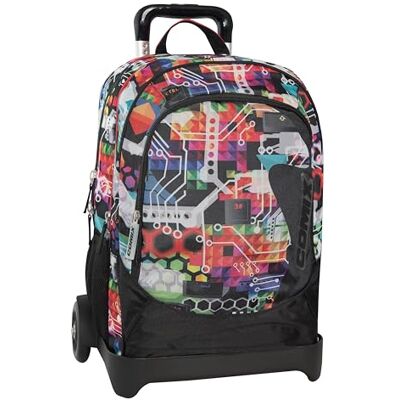 COMIX Wave – Schulrucksack Trolley für Kinder und Jugendliche, verstellbarer Griff, abnehmbarer Trolley, gepolsterte und verstellbare Schultergurte, 2 große Fächer und Fronttasche, Reißverschluss, 34 COMIX Wave – Schulrucksack Trolley für Kinder und Jugendliche, verstellbarer Griff, abnehmbarer Trolley, gepolsterte und verstellbare Schultergurte, 2 große Fächer und Fronttasche, Reißverschluss, 34