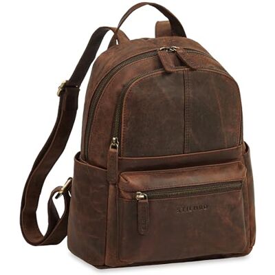 STILORD "Berry City Rucksack Damen Leder Klein Damenrucksack Modern Diebstahlsicherer Rucksack-Handtasche Echtleder Reise-Rucksack Daypack Tagesrucksack Laptop 13 Zoll Farbe:zamora braun STILORD "Berry City Rucksack Damen Leder Klein Damenrucksack Modern Diebstahlsicherer Rucksack-Handtasche Echtleder Reise-Rucksack Daypack Tagesrucksack Laptop 13 Zoll Farbe:zamora braun