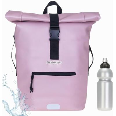Elephant Rucksack Time Bag Damen A4 Plane 13074 Rosa Metallic + Flasche Mädchen Kurierrucksack Roll-Top Fahrradrucksack Sport Fitness 23 Liter Freizeit Brustgurt Fahrrad Kurier Laptopfach Elephant Rucksack Time Bag Damen A4 Plane 13074 Rosa Metallic + Flasche Mädchen Kurierrucksack Roll-Top Fahrradrucksack Sport Fitness 23 Liter Freizeit Brustgurt Fahrrad Kurier Laptopfach
